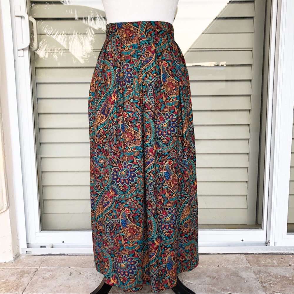 VTG New Sarah Talor Paisley Midi Skirt Sz. M